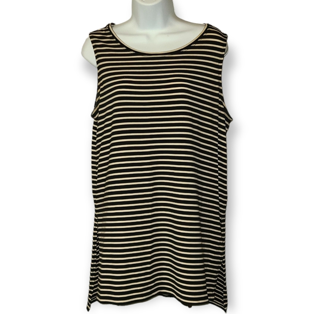 Athleta Striped Sleeveless High Low Shirt - Picture 3 of 9